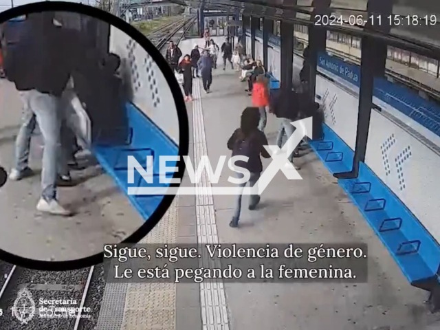 Man attacks a female passenger at the San Antonio de Padua train station in Padua, Argentina, on Tuesday, 11 June, 2024.The aggressor, 43 years old, was later arrested. Note: Picture is screenshot from a video (Newsflash)