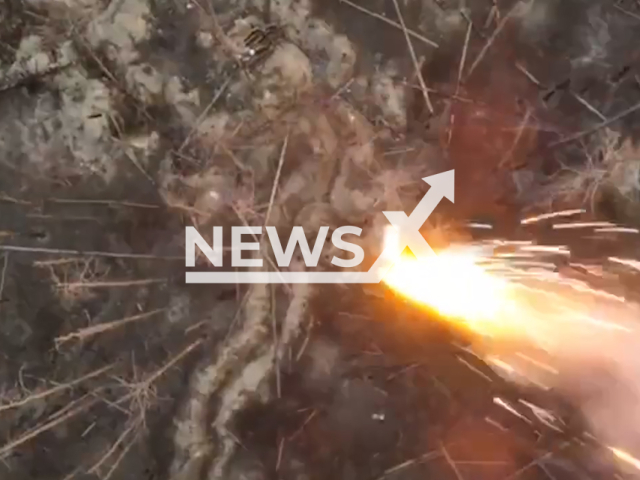 Ukrainian drones drop incendiary ammunition and bombs on Russian Positions in Serebryansky forest in Ukraine in undated footage. The footage was released by the 1st Presidential Brigade of operational assignment named after Hetman Petro Doroshenko "BUREVIY" a unit of the National Guard of Ukraine on Tuesday, July 2, 2024.
Note: Picture is screenshot from a video. (@NGU3027/Newsflash)