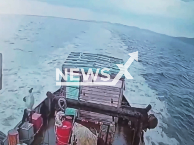 A man, 51, relieves himself and falls overboard a moving ship in Terneysky District, Primorsky Krai, Russia on Wednesday, June 26, 2024. He was not found yet. Note: Picture is screenshot from a video (Newsflash)