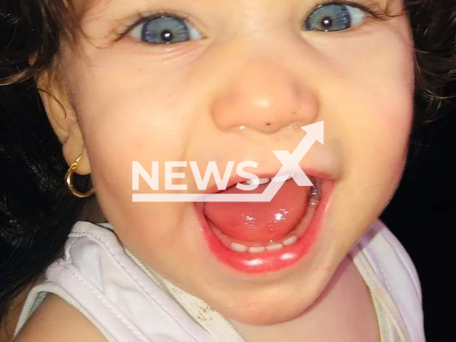 Photo shows three-year-old Aurora Brusa, undated. She was killed after her parents, Rosario Brusa, 40, and Cetty Guarino, crashed their car while drunk driving in Palermo, Italy, on Sunday, 7 July, 2024. Note: Picture is taken from social media. (Anna Brusa/Newsflash)