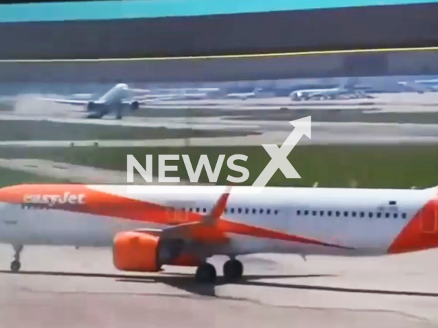 Latam plane drags its tail on runway before takeoff in Milan, Italy, Tuesday, July 9, 2024. It was headed to Sao Paulo. Note: Picture is screenshot from a video (Newsflash)