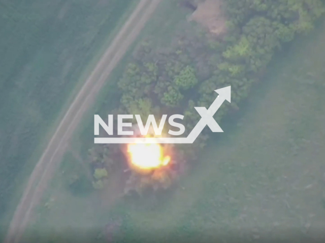 Russian Lancet loitering munitions destroy Ukrainian armoured vehicle on the right bank of the Dnepr River in Kherson region, Ukraine on 13th July 2024.
Note: Picture is screenshot from a video. (Russian Ministry of Defence (MoD)/Clipzilla)