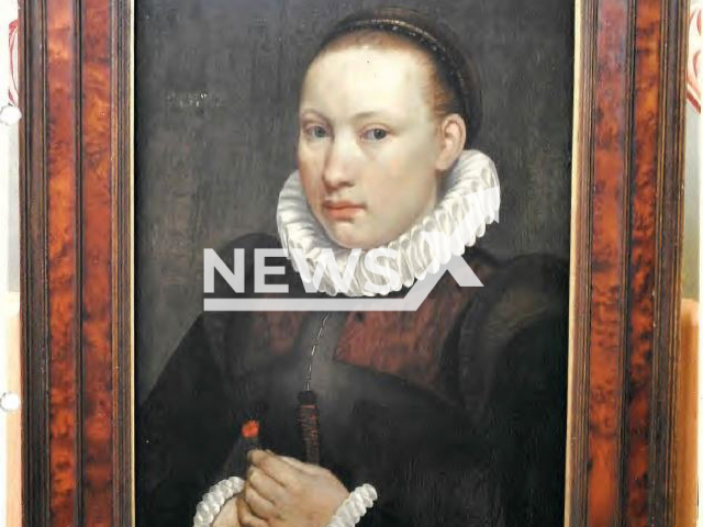 The stolen painting named  the "Portrait of a Young Woman" by the Dutch painter Pieter Aertsen which was stolen from a museum in the German city of Bielefeld located in the state of North Rhine-Westphalia. Note: This photo is from a press release. (Polizei Bielefeld/Newsflash)