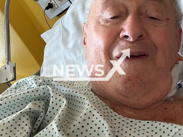 Image shows Richard Lugner, 91, following heart surgery, undated photo. It took place at the Vienna General Hospital, Austria, after he suffered a torn heart valve. Note: Private photo from local media. (Newsflash)