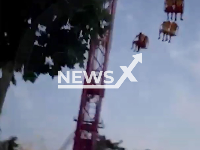 Footage shows people stuck on rides at Black Sea resort town Gelendzhik, Krasnodar Krai, Russia on Wednesday, July 17, 2024. Suddenly the electricity power failed. Note: Picture is screenshot from a video (Newsflash)