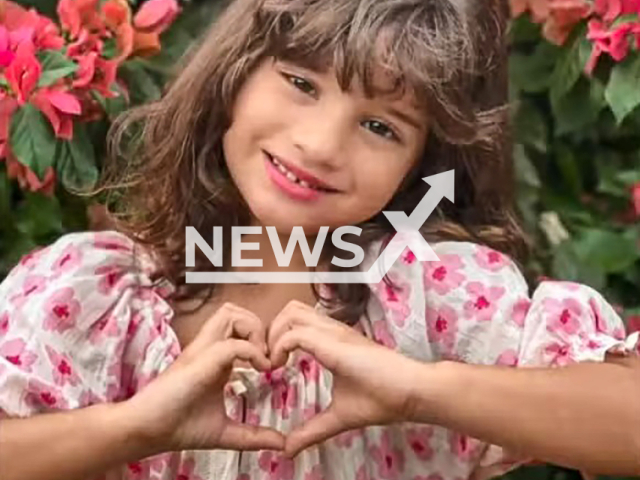 Bella Barbara Moreira, aged 5, poses in undated photo. She died in a devastating crash in Joao Neiva, Espirito Santo State, Brazil, on Sunday, July 21, 2024. Note: Private photo from local media. (Newsflash)