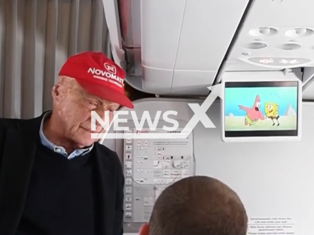 Image shows former Austrian F1 driver Andreas Nikolaus "Niki" Lauda, undated photo. His wife Birgit Wetzinger, aged 44, from the city of Vienna, Austria, sued her late husband's foundation for a staggering EUR 30 million (GBP 26 million). Note: Photo is a screenshot from a video. (Newsflash)