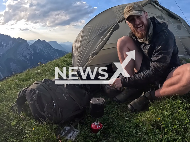 Image shows German YouTuber Fritz Meinecke, 35, in undated photo. He faces a fine for spending the night in a bivouac shelter in the Austrian Alps. Note: Photo is a screenshot from a video. (Newsflash)