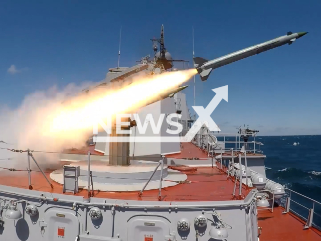 Russian Navy completes large-scale drills on deploying fleets and Caspian Flotilla in operational zones, Caspian Sea, August 1, 2024.
Note: Photo is a screenshot from a video. (Russian Ministry of Defence (MoD)/Clipzilla)