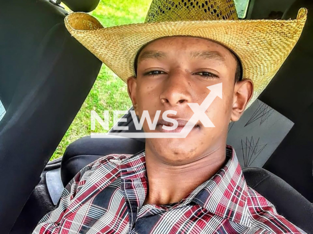 Kevin Willian Cardoso de Siqueira, 21, poses in undated photo. He died after being trampled by a bull in Parana, Brazil. Note: Private photo taken from social media. (Newsflash)