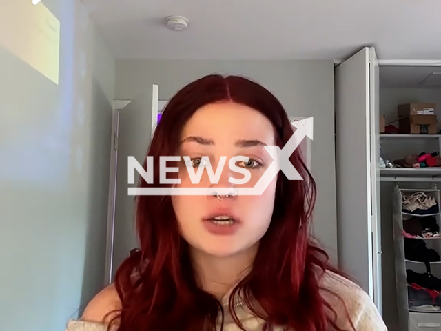 TikToker Meredith Brown speaks about Alex Pereira in undated footage. She accused Pereira of rape in TikTok videos. Note: Photo is a screenshot from a video. (@mere_g_brown/Newsflash)