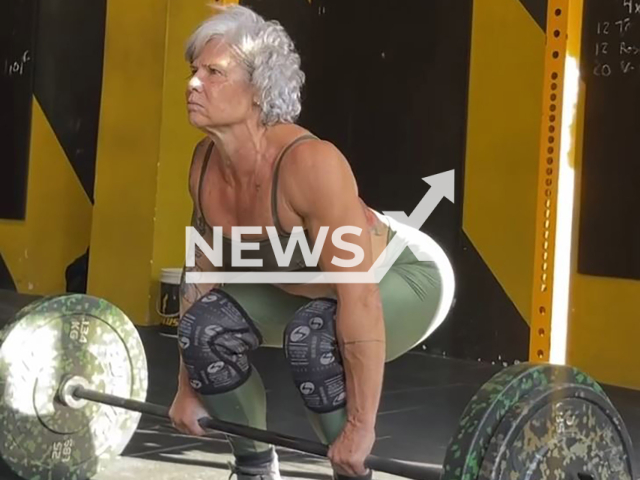 Athlete Gina Lapertosa, 62, works out in undated footage. She will represent Brazil at the Crossfit Games. Note: Photo is screenshot from a video (@ginalapertosa/Newsflash)