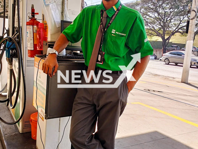 Felipe Maximo works as a gas station attendant in Diadema, Brazil. He is known as the 'Human Ken'. Note: Private photo taken from social media. (@felipeadambr/Newsflash)