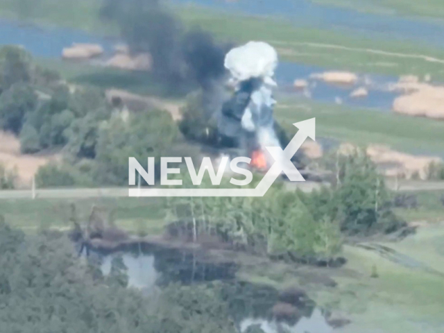 The 93rd Brigade destroyed the enemy BMP-3 in the South of Kharkiv region in May 2022. Note: Picture is a screenshot from a video (@93OMBr/Newsflash)