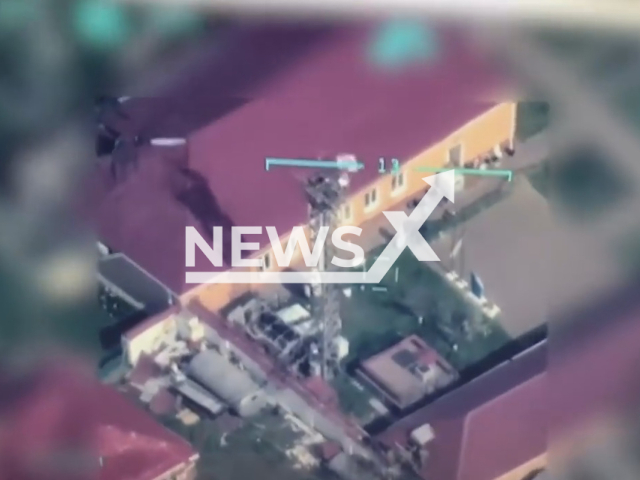 Ukrainian Army strike on and the destruction of a warehouse with ammunition, of the Russian Army, on Snake island, in Ukraine, in May, 2022. Note: Picture is a screenshot from a video (@StratcomCentreUA/Newsflash)