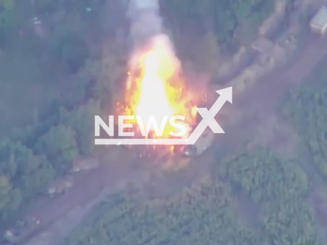 Russian forces destroy Ukrainian Stryker in the border area of ​​the Kursk region in Russia, August 14, 2024.
Note: Photo is a screenshot from a video. (@mod_russia/Newsflash)