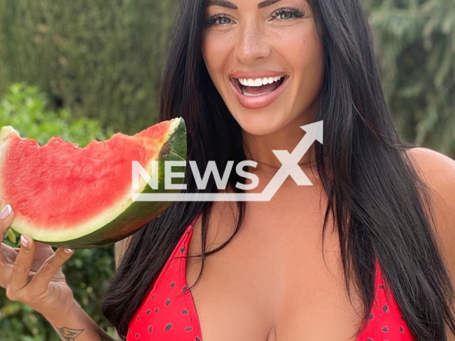 British influencer Chloe Lopez poses in undated photo. She outraged the social media users for her actions with her panties. Note: Private photo taken from social media. (@chloejadelopez/Newsflash)