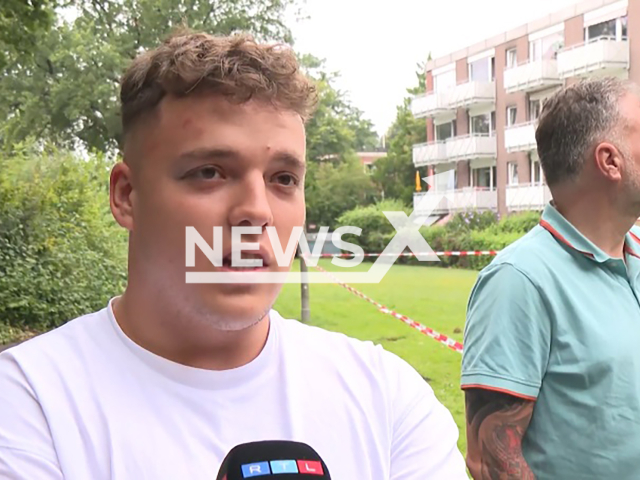 Emilian Busch, 19, poses in undated photo. He was standing on a balcony in Hamburg, Germany, when it collapsed on Wednesday, August 14, 2024. Note: Photo is a screenshot from a video. (Newsflash)