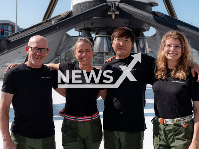 Image shows Chun Wang, Jannicke Mikkelsen, Eric Philips, and robotics researcher Rabea Rogge (right), undated photo. She is expected to become Germany's first female astronaut after being selected for 'Fram2' - a SpaceX polar exploration mission. Note: Licensed content. (SpaceX/Newsflash)