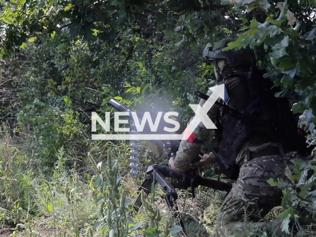 Image shows Russian units using the AGS-17 Plamya grenade launcher, undated photo. The attack took place in Kursk, Kursk Oblast, Russia, August 19, 2024. Note: Photo is a screenshot from a video. (Russian Ministry of Defence (MoD)/Clipzilla)