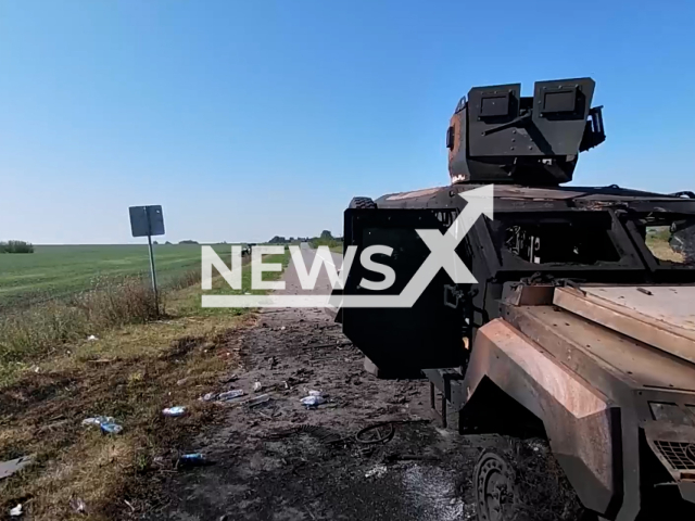 Image shows Russian crews demolishing a Ukrainian column, undated photo. It took place in Kursk, Kursk Oblast, Russia, August 20, 2024. Note: Photo is a screenshot from a video. (Russian Ministry of Defence (MoD)/Clipzilla)