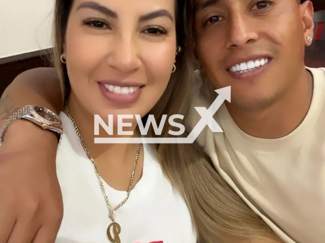 Christian Cueva poses with Pamela Lopez, undated. He was fired after his wife accused him of assault. Note: Private photo taken from local media. (Newsflash)