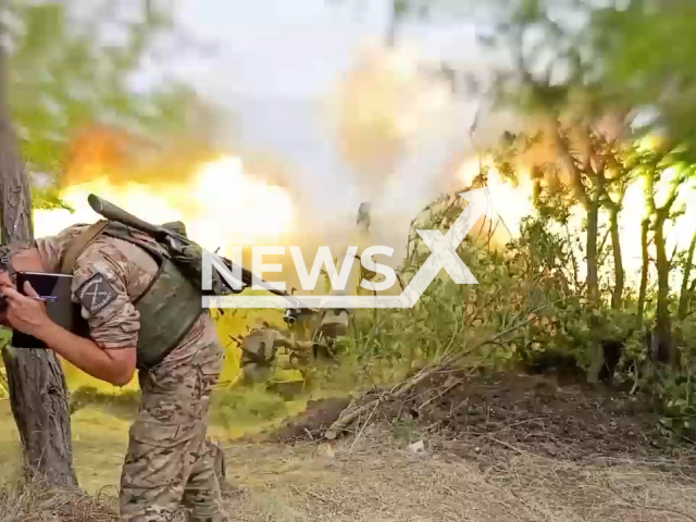 Russian artillery targets Ukrainian observation post north of Robotyne, Zaporizhzhia Oblast, Ukraine, August 21, 2024.
Note: Photo is a screenshot from a video. (Russian Ministry of Defence (MoD)/Clipzilla)