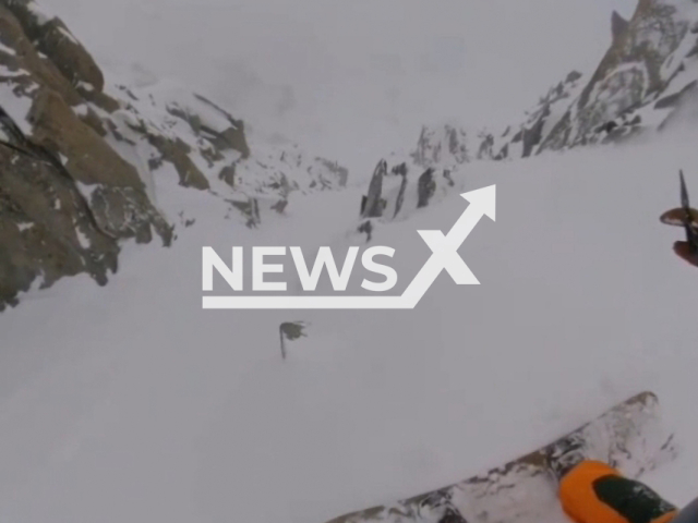 Twenty-year-old Gaspard Ravanel, pro rider, snowboards at Cosmiques Hut. Note: This picture is a screenshot from the video. (gaspard_ravanel/Newsflash)