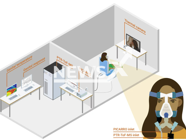 Sexual arousal study: schematic representation of the experimental design by the Max Planck Institute for Chemistry located in the German city of Mainz. Note: This photo is from a press release. (MPI for Chemistry/Newsflash)