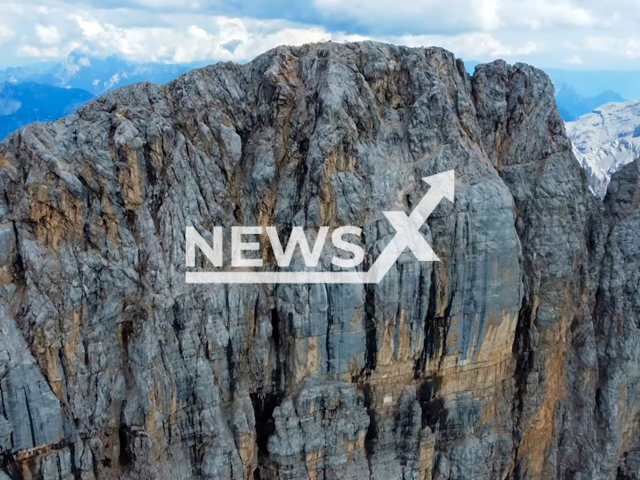 Image shows Monte Civetta, Belluno Province, Italy, undated photo. A 33-year-old Englishman died after his parachute failed to open on Wednesday, Sept. 4, 2024. Note: Photo is a screenshot from a video. (Newsflash)