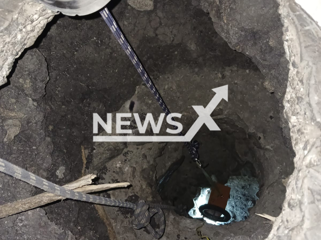 Image shows police evaluating the shaft, undated photo. A 65-year-old man and his accomplice were arrested in Rustenburg, South Africa. Note: Licensed content. (SAPS/Newsflash)