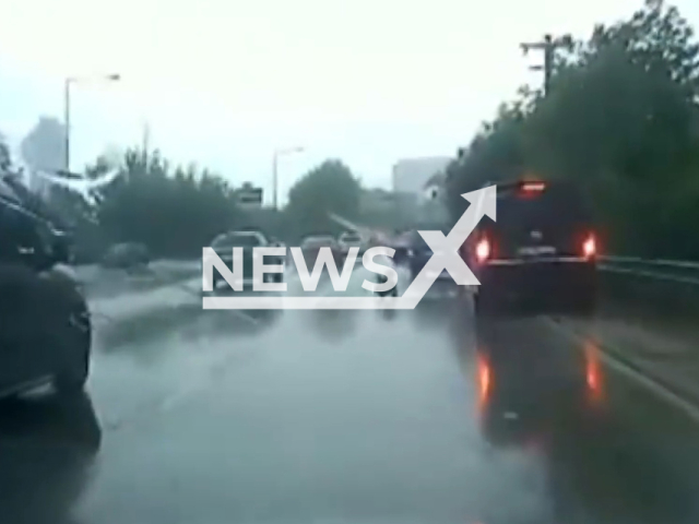 A 3-year old child thrown onto the road when the vehicle's door was opened in a sudden maneuver in Bursa, Turkey. Note: Picture is a screenshot from a video (Newsflash)