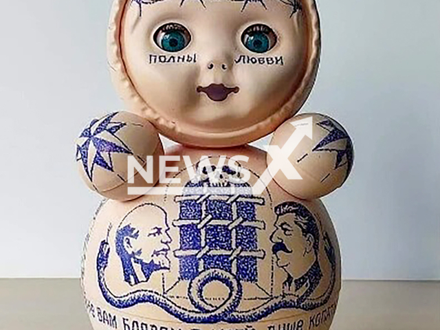 Photo shows  art tumbler doll with prison tattoos of artist Vasily Slonov from Krasnoyarsk Krai, Russia, undated. He was sentenced to year of correctional labor for this art. Note: Private photo taken from local media. (Newsflash)