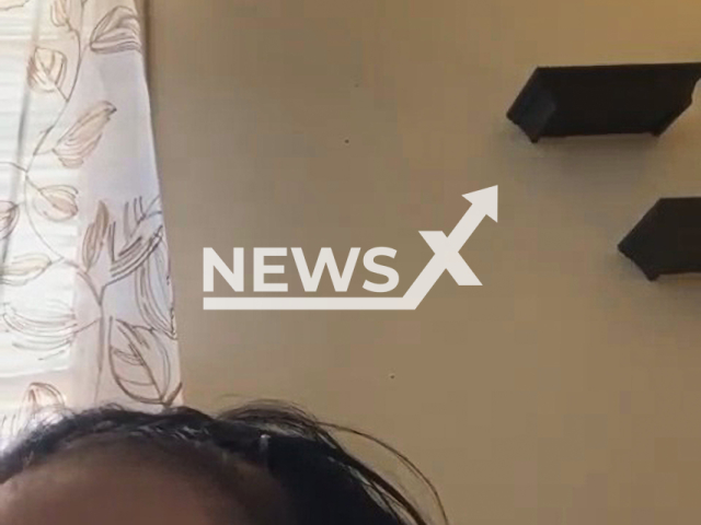 Destiny Maes from Clovis recording herself while her 5-year old phone-addict sparks debate. Note: Picture is a screenshot from a video (@destimaes/Newsflash)