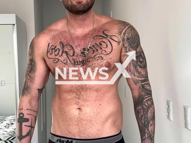 Ale Siewert poses in undated photo. The former volleyball player from Brazil said his manhood looks like a "plastic bottle" after undergoing penis enlargement surgery. Note: Picture is taken from social media. (@alesiewert/Newsflash)