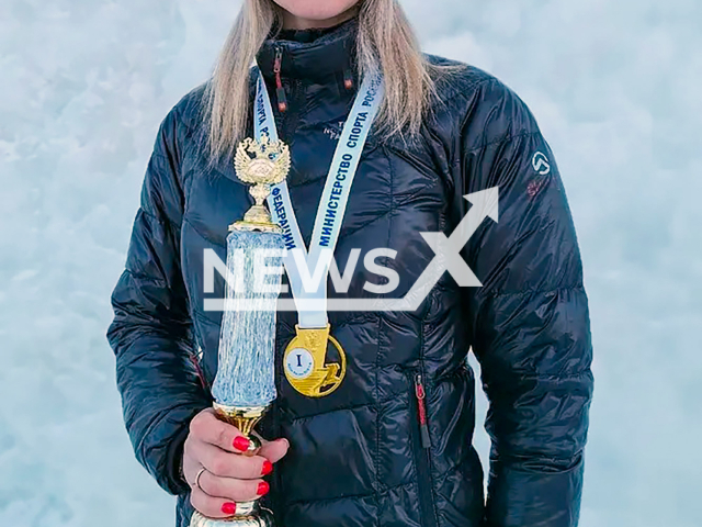 Russian ice climbing champion Alena Vlasova poses in undated photo. She died after a tick bite. Note: Private photo taken from local media. (Maxim Vlasov/Newsflash)