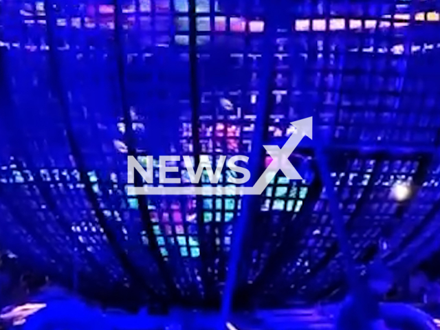 Acrobats from the Hermanos Gasca circus collide with each other during a motorcycle show in Barranquilla, Colombia, Monday, Oct. 7, 2024. The show was immediately suspended. Note: Photo is a screenshot from a video. (NX/NF)