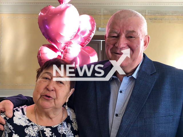 Alla Pavlovna Nemchinova, 76, and Aleksandr Andreyevich Gurzhiy, 80, get married in Vyborg, Leningrad Region, Russia, on Saturday, 12 October, 2024. They got married after 53 years of being together. Note: Photo taken from local media. (NF/NewsX)