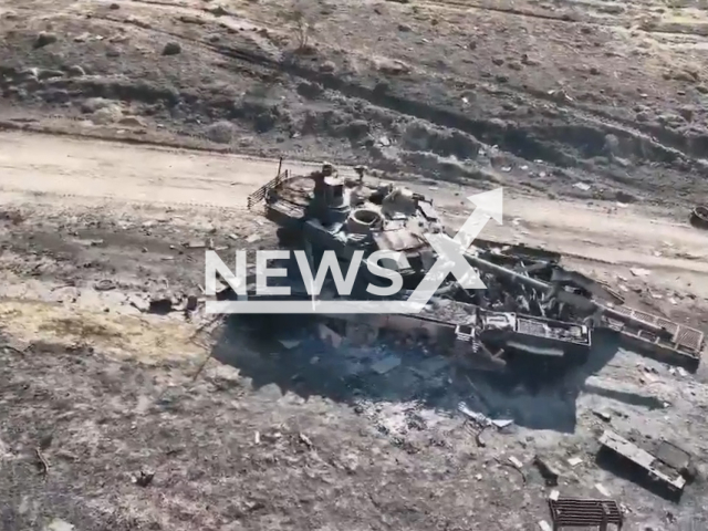 Ukrainian Armed Forces destroyed the latest version of the main Russian T-90 combat tank, more known as the T-90M 'Break', in May 2022. Note: Picture is a screenshot from a video (@UkrainianLandForces/Newsflash)