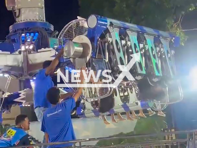 Video shows people upside down after a ride at an amusement park in Belem, Brazil, Monday, Oct. 21, 2024. No one was injured. Note: Photo a is screenshot from a video(NF/newsX)