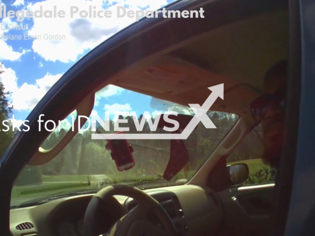 Police officer arresting a suspect after a traffic stop in Collegedale, Tennessee, United States. Note: Picture is a screenshot from a video (Collegedale Police Department/Clipzilla)