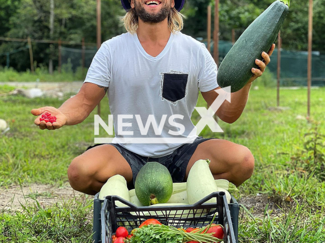 Photo shows Maxim Lyutyi, from the Krasnodar Region in Russia, undated. Lyutyi, a raw foodist who believes in feeding on sunshine, is accused of killing his child of starvation. Note: Picture is private (@yarilo_drug/Newsflash)