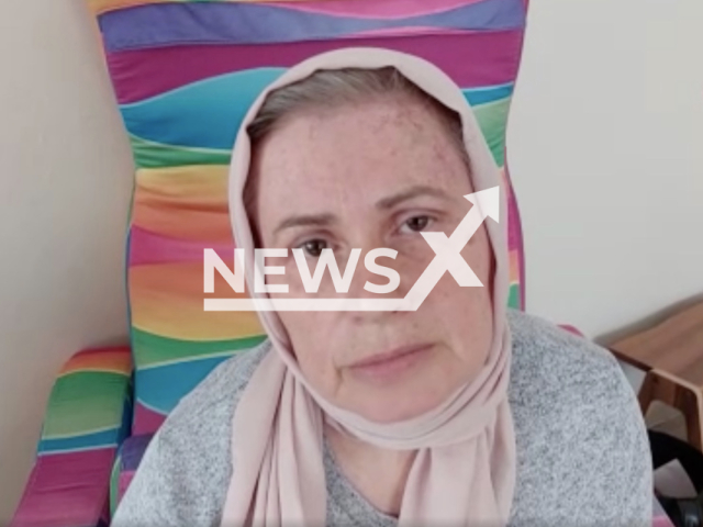 Faide Mermer, 59, (pictured) was battered by her daughter's estranged husband in Samsun, Turkey on 8th May 2022. Note: Picture is a screenshot from a video (Newsflash)