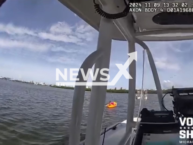 Deputy rescues friend after he passes out while kayaking in Volusia County, Florida in the United States on Saturday, Nov. 9, 2024. Note: Photo a is screenshot from a video(@VolusiaSheriff/NF/newsX)