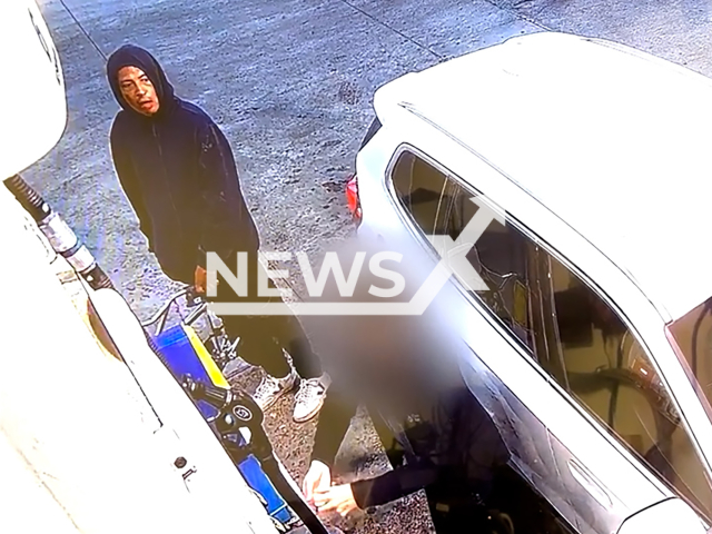 The suspect, identified as 49-year-old Maurice Latorre trying to carjack three women near gas stations in Los Angeles, California in the United States during the last week. Note: Photo is a screenshot from a video. (@LAPDHQ/NF/newsX)