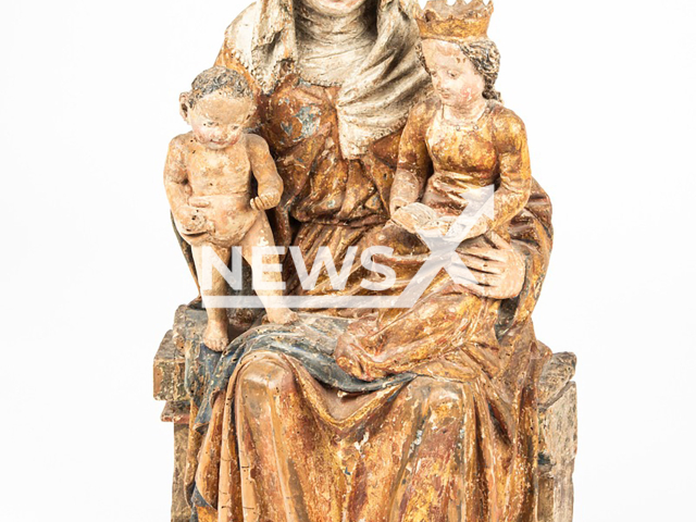 Image shows the medieval sculpture, undated photo. It appeared in Switzerland after missing for more than 50 years. Note: Licensed content. (State Criminal Police Office of Baden-Wuerttemberg/NF/newsX)