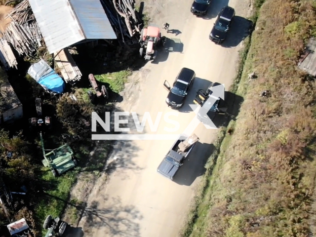 Drone footage shows officers shooting the suspect 50-year-old Allen V. Hoad II after a 12-hour standoff in Cameron Steuben County in New York in the United States on 21st October 2024. Note: Photo is a screenshot from a video. (New York Attorney General/NF/newsX)