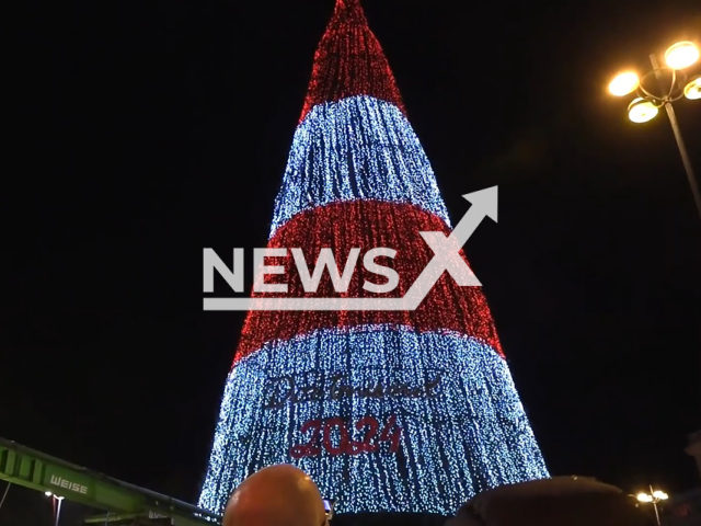 Image shows the Christmas tree in Dortmund, Germany, undated photo. It was mocked for resembling a traffic cone. Note: Photo is a screenshot from a video. (NF/newsX)