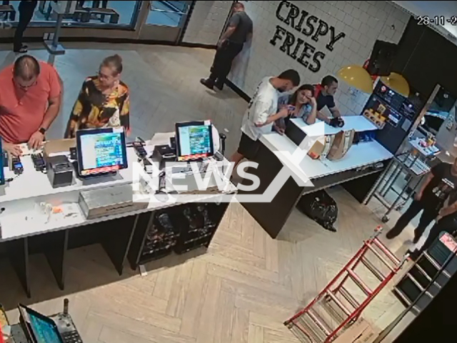 Image shows the angry customer, undated photo. It happened at a McDonald's restaurant on Djalma Batista Avenue, Manaus, Amazonas State, Brazil, at around 1am on Thursday, Nov. 28, 2024. Note: Photo is a screenshot from a video. (NF/newsX)