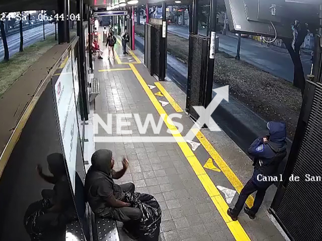 Man pushes female police officer into the path of the Metrobus in Iztapalapa, Mexico, Saturday, Nov. 2024. He was arrested for attempted femicide. Note: Photo is a screenshot from a video. (NF/newsX)